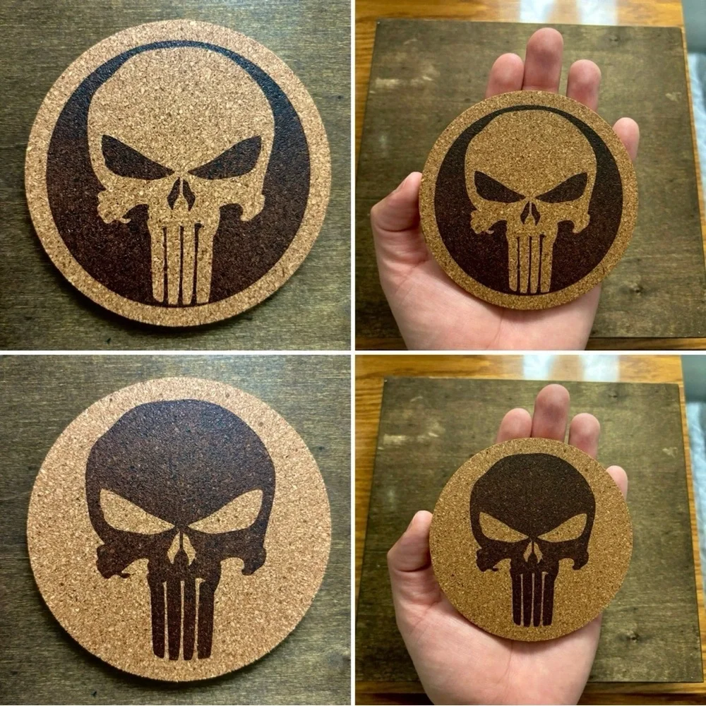The Punisher Symbol Cork Coasters Bundle of 2